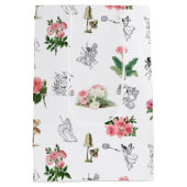 妖精ピンクフローラ&キノコ妖精パターン ミディアムペーパーバッグ (裏面)