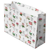 妖精ピンクフローラ&キノコ妖精パターン ラージペーパーバッグ (裏面アングル)