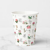 妖精ピンクフローラ&キノコ妖精パターン 紙コップ (左)