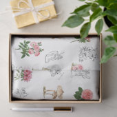 妖精ピンクフローラ&キノコ妖精パターン 薄葉紙 (ギフト)