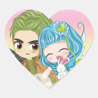 妖精ファミリーのステッカー愛 – 素敵なxアブホール ハートシール