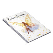 妖精ファンタジーブロンド女の子の雲の魔法の座って ノートブック (右側)