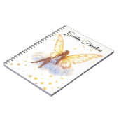 妖精ファンタジーブロンド女の子の雲の魔法の座って ノートブック (左側)