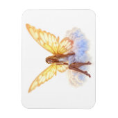 妖精ファンタジーブロンド女の子の雲の魔法の座って マグネット (縦)