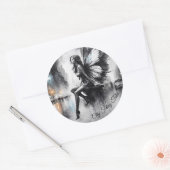 妖精ファンタジー雨の夜の通り夢の世界 ラウンドシール (封筒)