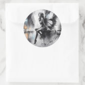 妖精ファンタジー雨の夜の通り夢の世界 ラウンドシール (バッグ)