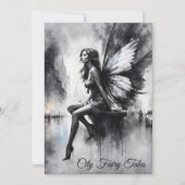 妖精ファンタジー雨の夜の通り夢の世界 招待状 (正面)