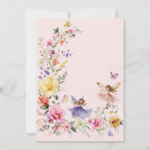 妖精ファースト誕生日かわいいフローラガーデン妖精1s 招待状 (裏面)