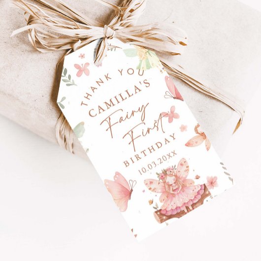 妖精ファースト誕生日ガールサンキューユー ギフトタグ