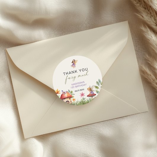 妖精ファースト誕生日サンキューフェアリー多く ラウンドシール