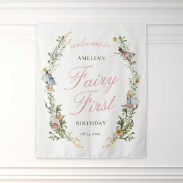 妖精ファースト ヴィンテージ フローラル バースデー ウェルカム タペストリー