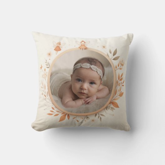 妖精フレーム付きカスタマイズ可能な両面の枕 クッション (正面)