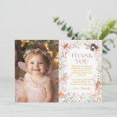 妖精フローラガーデン誕生日写真サンキューカード サンキューカード (スタンド正面)
