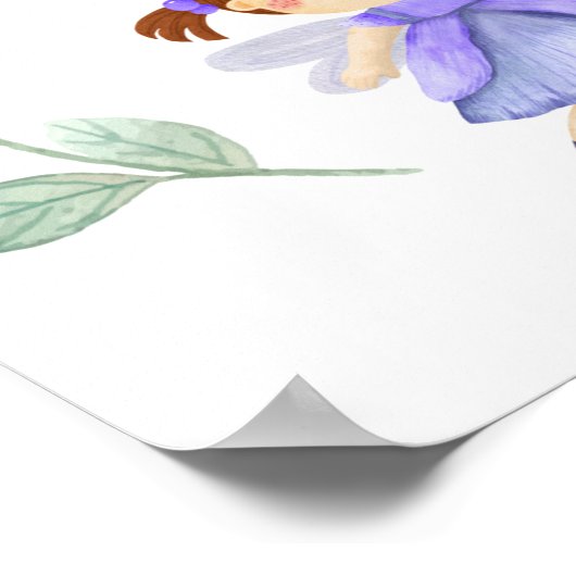 妖精フローラガールバースデーパーティーへようこそサイン ポスター