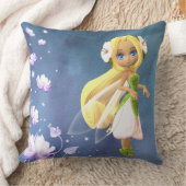 妖精フローラパーソナライズされた名装飾用クッション クッション (ブランケット)