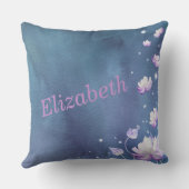 妖精フローラパーソナライズされた名装飾用クッション クッション (裏面)