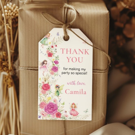 妖精フローラパーティーサンキューユーメッセージカード ギフトタグ