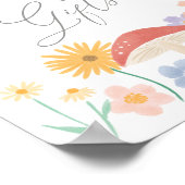 妖精フローラ女の子の誕生日カードとギフトサイン ポスター (角)