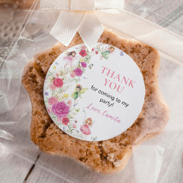 妖精フローラ誕生日クラシックラウンドステッカー ラウンドシール