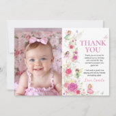 妖精フローラ誕生日写真サンキューカード サンキューカード (正面)