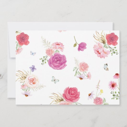 妖精フローラ誕生日写真サンキューカード サンキューカード (裏面)