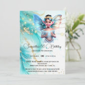 妖精プリンセスの女の子の誕生日テーマパーティー 招待状 (スタンド正面)