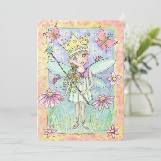 妖精プリンセスバースデーパーティー招待状for Girls 招待状 (スタンド正面)