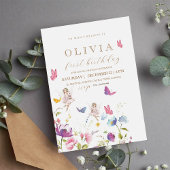妖精プリンセスフラワーガーデンガールズバースデーパーティー 招待状