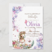 妖精プリンセスフラワーガーデンガールズバースデーパーティー 招待状 (正面)