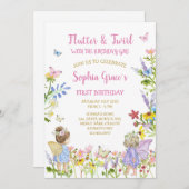 妖精プリンセスフラワーガーデンガールズ誕生日 招待状 (正面/裏面)