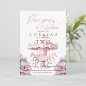 妖精プリンセスフラワーピンク誕生日パーティー 招待状 (スタンド正面)