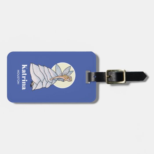 妖精プリンセスペタルドレスファッションイラストレーション ラゲッジタグ (正面横)