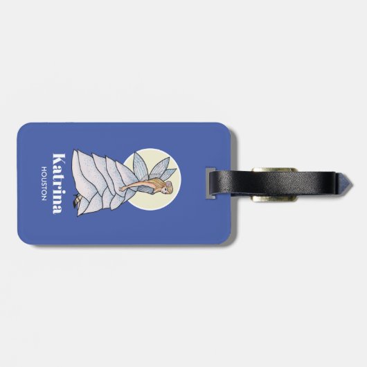 妖精プリンセスペタルドレスファッションイラストレーション ラゲッジタグ (裏面横)