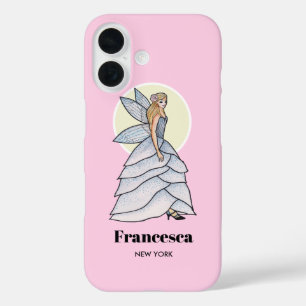 妖精プリンセスペタルドレスファッションイラストレーション iPhone 16ケース