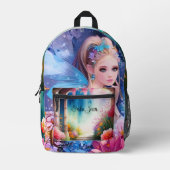 妖精プリンセス水彩 プリントバックパック (正面)