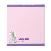 妖精プリンセス花びらドレスファッションイラストレーション ノートパッド (正面)