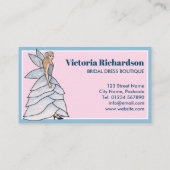 妖精プリンセス花びらドレスファッションイラストレーション 名刺 (裏面)