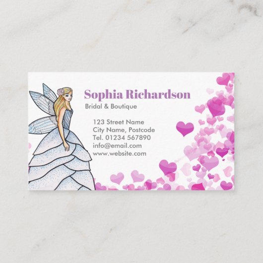 妖精プリンセス花びらドレスファッションイラストレーションB 名刺 (裏面)
