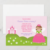 妖精プリンセス誕生日パーティーの招待 招待状 (正面/裏面)