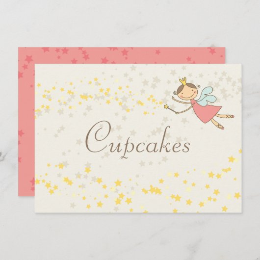 妖精プリンセス誕生日パーティードコーテーブルサイン 招待状 (正面/裏面)