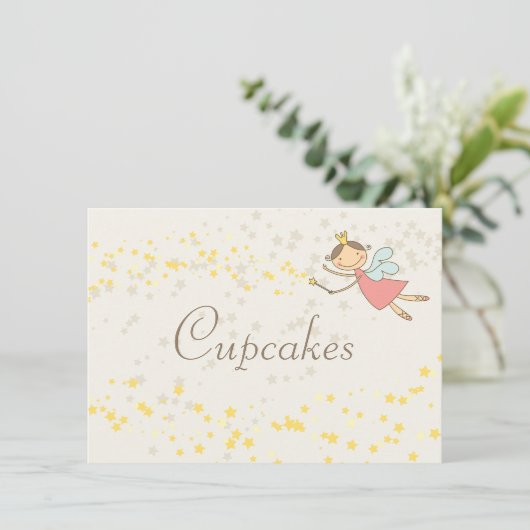 妖精プリンセス誕生日パーティードコーテーブルサイン 招待状 (スタンド正面)