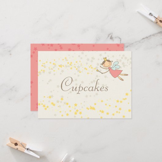 妖精プリンセス誕生日パーティードコーテーブルサイン 招待状 (正面/裏面インサイチュ)