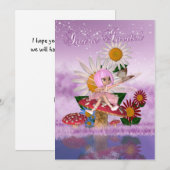 妖精プリンセス誕生日パーティー - 妖精パーティーの招待状 招待状 (正面/裏面)