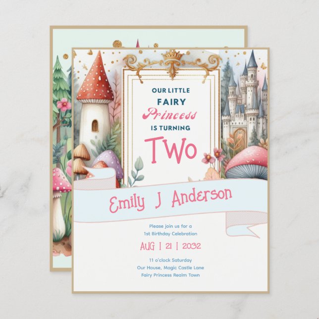 妖精プリンセス誕生日第1回第2回34回フェアリーコア (正面/裏面)