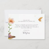 妖精プリンセス魅惑ガーデンベビーガールシャワー サンキューカード (裏面)