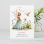 妖精プリンセス魅惑グリーンベビーガールシャワー 招待状 (スタンド正面)