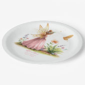 妖精プリンセス魅惑ピンクベビーガールシャワー ペーパープレート (アングル)