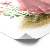 妖精プリンセス魅惑ピンクベビーガールシャワー ポスター (角)