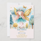妖精プリンセス2nd誕生日TWOピンクフェアヤコア 招待状 (正面)
