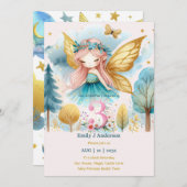 妖精プリンセス3rd誕生日スリーピンクフェアヤコア 招待状 (正面/裏面)